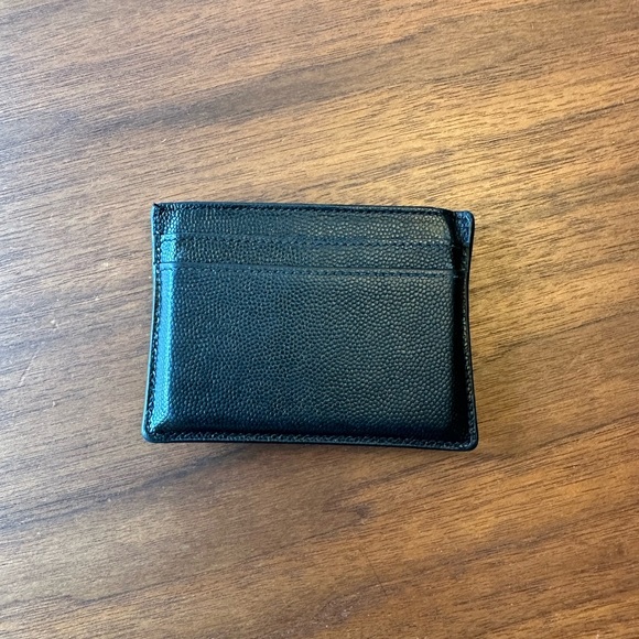 Saint Laurent ‘YSL’ Monogrammed Black Leather Card Holder - Picture 3 of 4